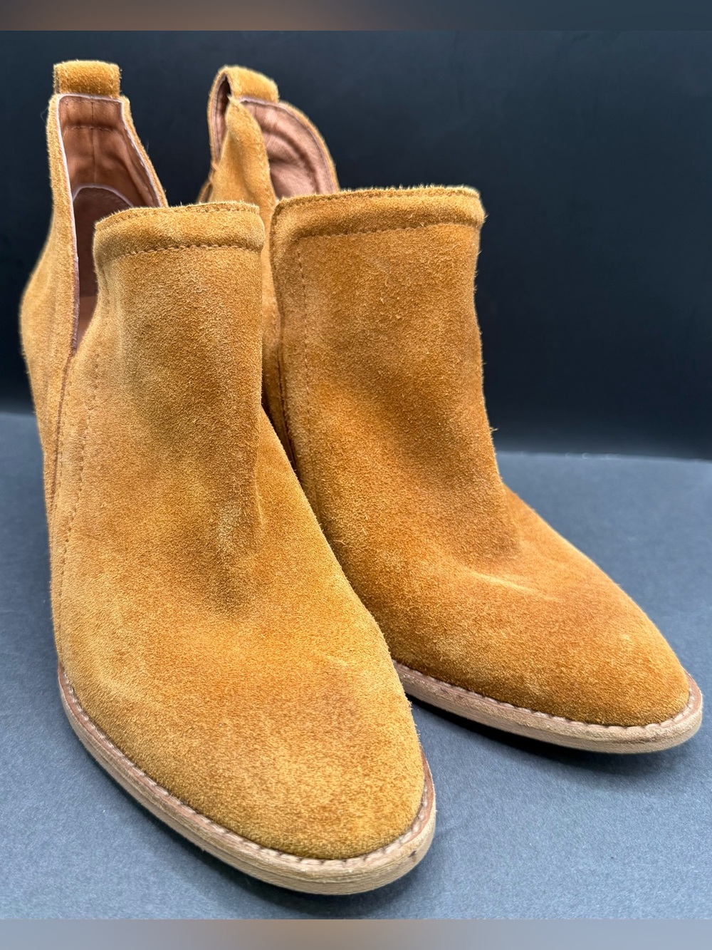Jeffrey Campbell-Women's Suede Ankle Boots in Tan, Size:8